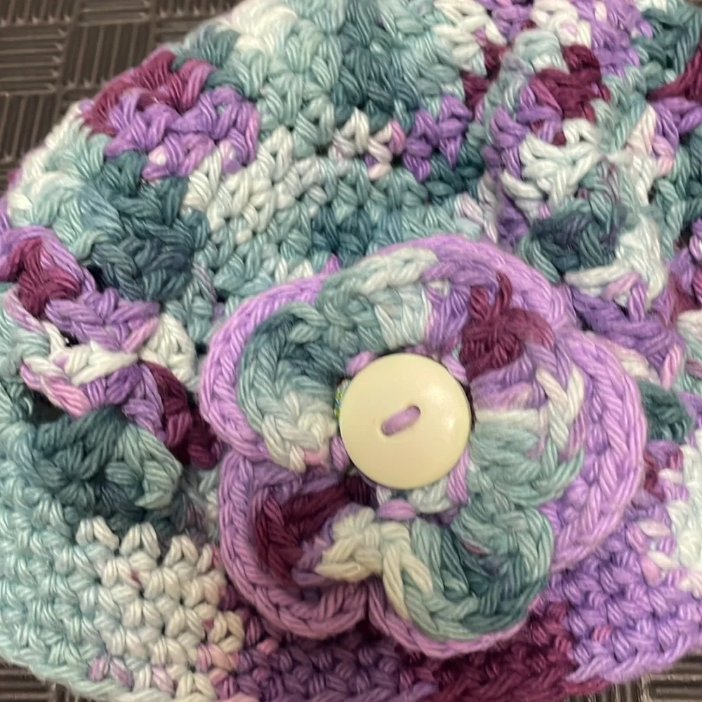 matching crochet hats one for child and other for their doll